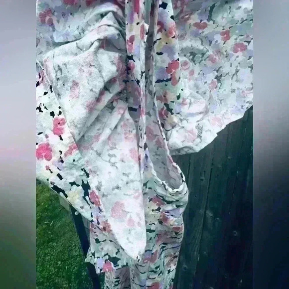NWT Nasty Gal, Floral Print Ruffle Detail Maxi Smock Dress, Woman’s Size 6 - Picture 6 of 10